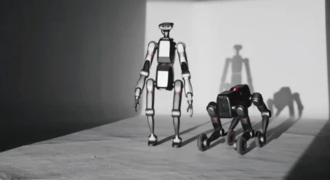 Diagramm, das die modularen Komponenten und Konfigurationen des LimX Dynamics Tron2 Roboters zeigt.