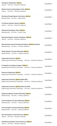 Tesla Optimus: 110 neue Jobs für Roboter-Zukunft