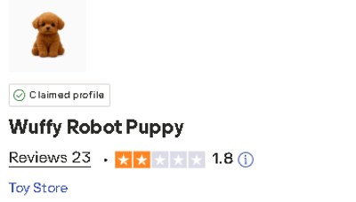 Ein Beispiel eines Wuffy Puppy Klons, das die simple Natur des tatsächlichen Spielzeugs zeigt.