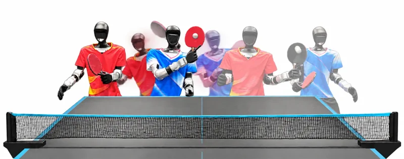 Humanoide Roboter spielen Doppel-Tischtennis ohne Kollision