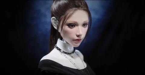 AheadForms Origin F1 Roboter blickt unheimlich menschlich