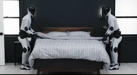 Figures humanoide Roboter machen Betten besser als Sie