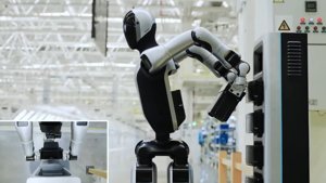 Der UBTECH Walker 2 Roboter tauscht seinen eigenen Akku aus